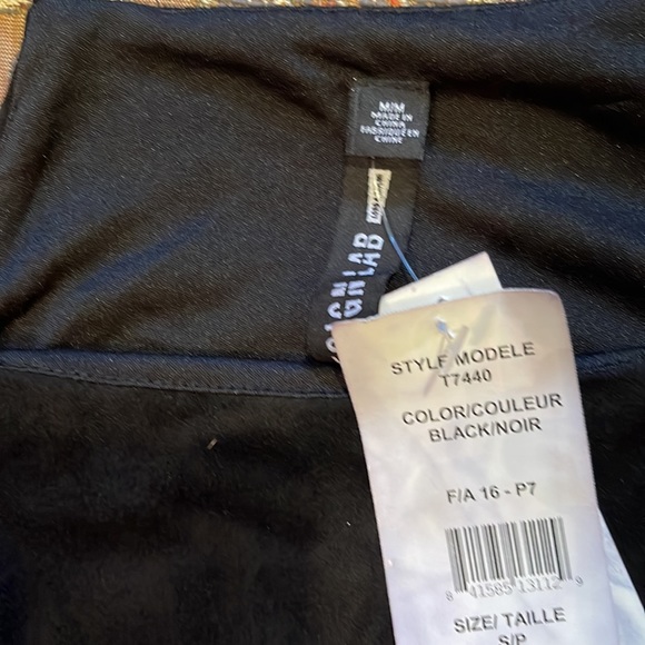 NWT Black faux suede & leather peplum top. - Picture 3 of 5